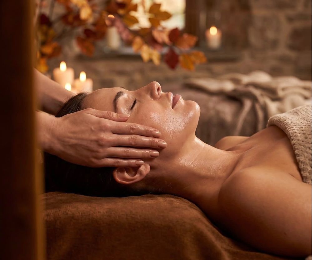 Een relaxbehandeling in de salon: zachte gezichtsmassage